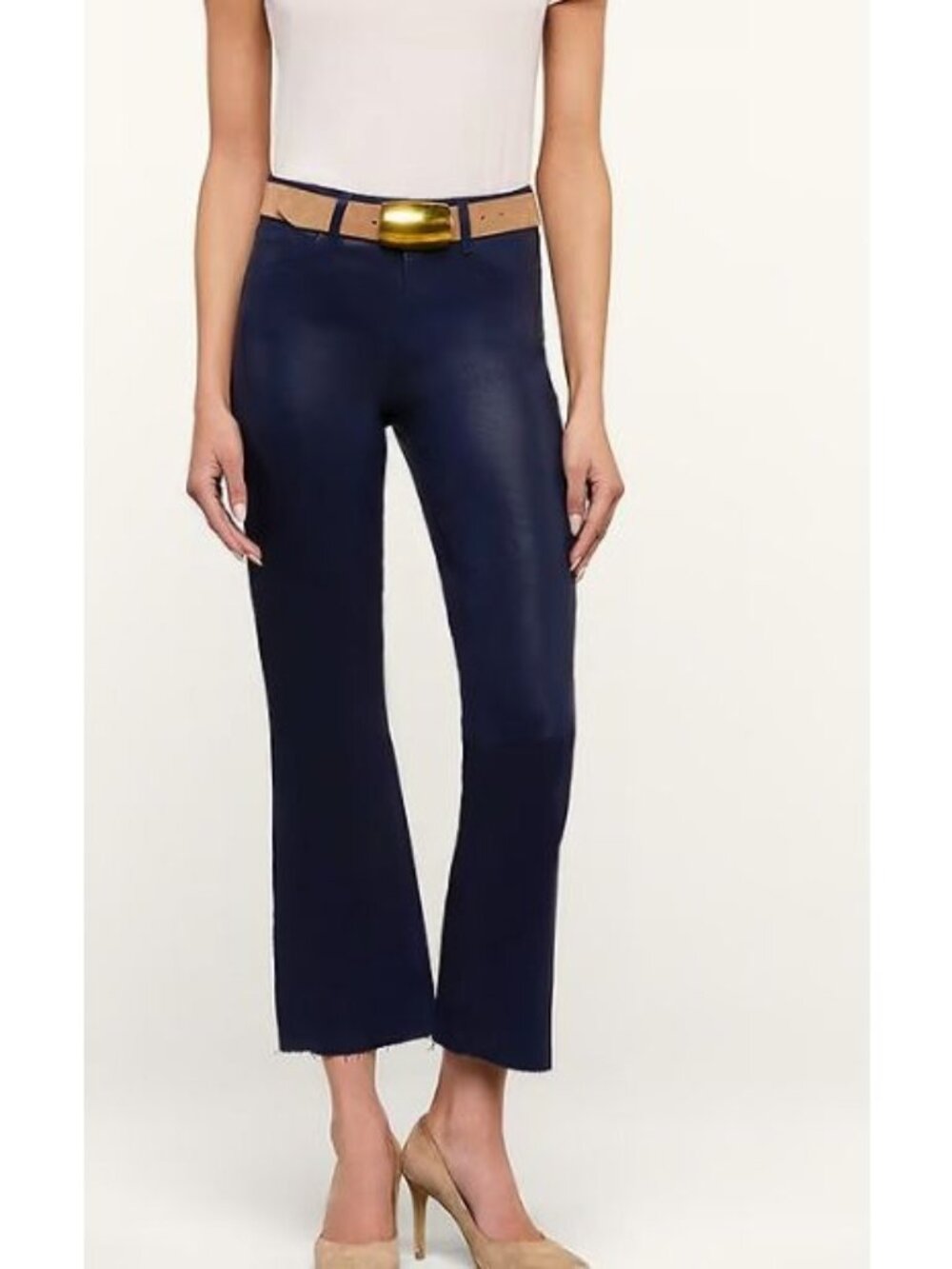 L'AGENCE Kendra Coated High Rise Flare Midnight Size 30